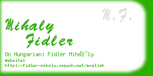 mihaly fidler business card